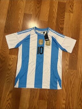 Argentina Stripe Soccer Jersey Kids Shirt - Blue & White